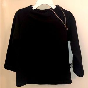 NWOT Nununu sweatshirt with diagonal neck zip